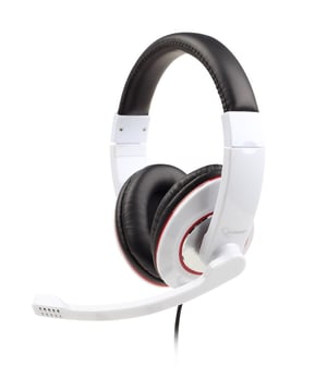 Gembird MHS-001-GW hörlurar/headset, trådbundet, huvudband, samtal/musik, vitt