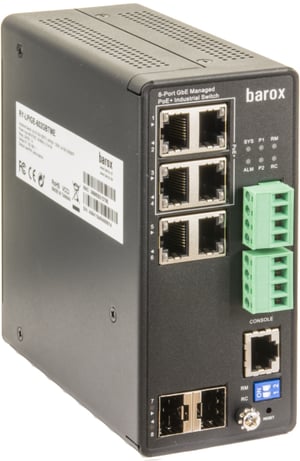 Barox RY-LPIGE-602GBTME przełącznik sieciowy Zarządzany L2/L3 Gigabit Ethernet (10/100/1000) Obsługa PoE Szary