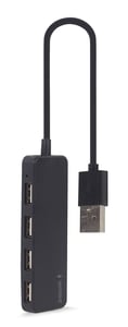 Gembird UHB-U2P4-06 USB 2.0 Type-A Hubs and Concentrators, 480 Mbit/s, Black