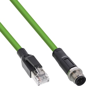 InLine 40407 kabel do czujników i siłowników 7,5 m M12 RJ-45 Zielony