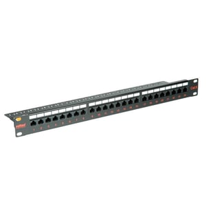 ROLINE Cat.6/Klasse E 19"-Patchpanel, 24 Anschlüsse, UTP, schwarz