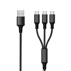 2GO 797156 kabel USB 1,5 m USB B 3 x USB C Czarny