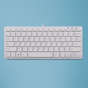 R-Go Tools Ergonomiczna klawiatura, R-Go Compact klawiatura, płaska konstrukcja,układ AZERTY (BE), przewodowa, biała