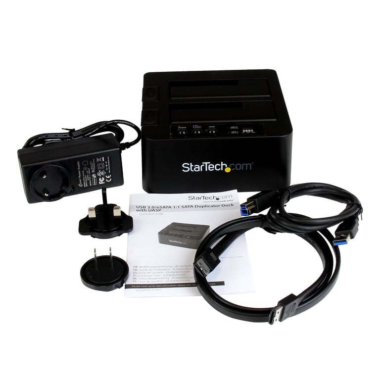 StarTech SDOCK2U33RE duplikator Duplikator HDD/SSD Czarny 1 kopii