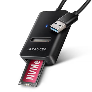 Axagon ADM2-AM USB-A 10 Gbit/s – M.2 NVMe- und SATA-SSD-Adapter, USB-A-Kabel 10 cm, SSD-Gehäuse, schwarz