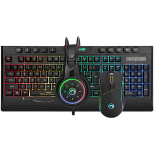 Marvo CM305 Tastatur mit integrierter USB-Gaming-Maus, QWERTY, Englisch, Schwarz