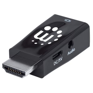 Manhattan 151542 Adapter für HDMI- und VGA-Kabel, 3,5 mm, schwarz