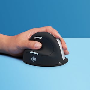 R-Go Tools Ergonomische Maus R-Go HE, groß, für Linkshänder, kabellos, schwarz