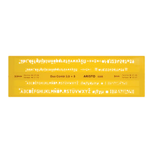 Aristo AR5305 Transparent, Yellow Plastic Letter/Number/Symbol Stencil