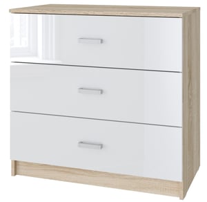 Tuckano Komoda 3S BASIC 80x77x44cm sonoma/biały połysk