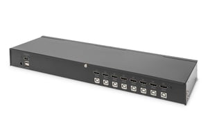 Digitus Desktopowy przełącznik HDMI KVM, 8 portów, pojedynczy wyświetlacz