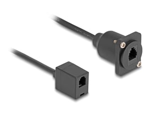 DeLOCK RJ10-Kabel, Typ D, Buchse-Buchse, schwarz, 30 cm