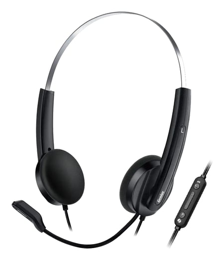 Genius HS-220U Zestaw słuchawkowy Przewodowa Opaska na głowę Biuro/centrum telefoniczne USB Type-C Czarny