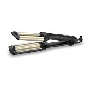 BaByliss EasyWaves Texturier-Glätteisen, Warm, Schwarz, Silber, 1,8 m