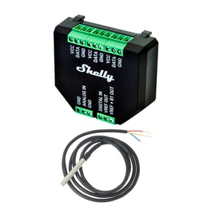 Shelly Plus Add-On + 1xDS18B20 Stromrelais Schwarz, Grün