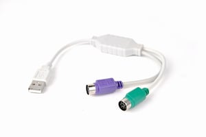 Gembird UAPS12 PS/2-kabel 0,3 m 2x 6-pins Mini-DIN till USB A, vit