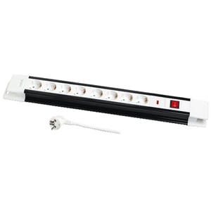 LogiLink LPS207 nätverksfördelare 3 m, 8 x nätverksuttag, svart, vit
