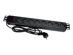 Alantec PZ081U3M 3 m langer Verteiler mit 8 Netzanschlüssen, für den Innenbereich, schwarz