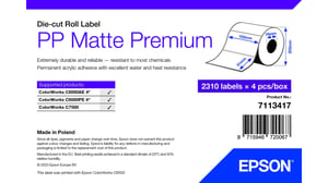 Epson 7113417 Printable Labels, White, Self-Adhesive Printable Labels