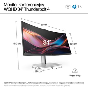 HP 34-calowy monitor konferencyjny Pro seria 7 WQHD – 734pm