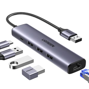 Ugreen 60554 Kabelgebundene Dockingstation USB 3.2 Gen 1 (3.1 Gen 1) Typ C Grau