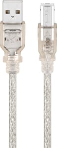 Goobay 68972 USB-Kabel USB 2.0 1,8 m USB A – USB B Transparent