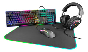 Deltaco GAM-084-UK Keyboard with Included USB Gaming Mouse, QWERTY, British English, Black