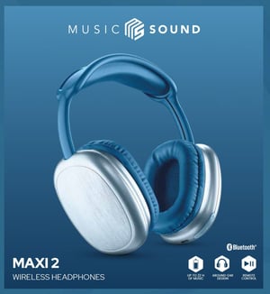 Music Sound MAXI2 Kopfhörer-Set, kabellos, Kopfbügel, Verbindung/Musik, USB Typ C, Bluetooth, blau