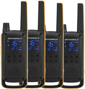 Motorola Talkabout T82 Extreme Quad Pack Funkgerät, 16 Kanäle. Schwarz, Orange