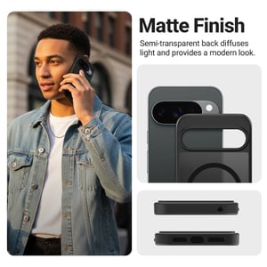 Crong Hybrid Matte Magnetic - Etui MagSafe Google Pixel 9 (czarny)