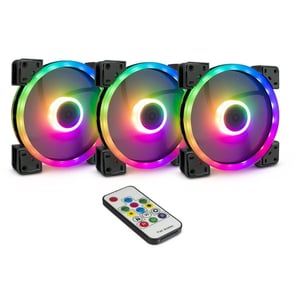 Inter-Tech Argus RGB-Fan Set RS-14 Obudowa komputera Wentylator 14 cm Czarny