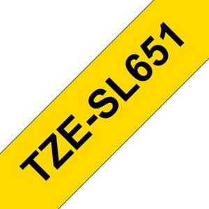 Brother TZE-SL651 Label Ribbons: Black on Gold