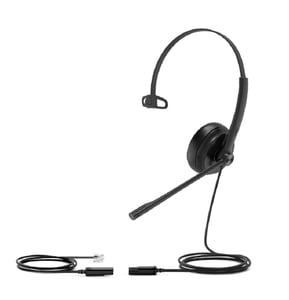 Yealink YHS34 Wired Headset, Headband Style, Office/Call Center, Black