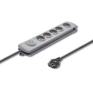 Qoltec 50272 ochrona przeciwprzepięciowa Szary 5 x gniazdo sieciowe 230 V 3 m