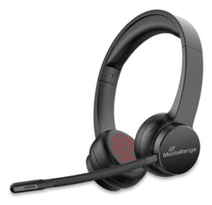 MediaRange MROS307 hörlurar/headset Trådlöst Huvudband Samtal/musik USB Type-C Bluetooth Svart