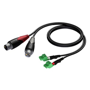 AUDAC CLA835 kabel audio 1 m 2 x XLR (3-pin) 2 x Terminal Czarny, Zielony, Szary