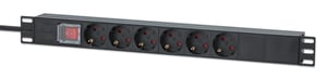 Intellinet 714914 Stromverteilereinheit (PDU) mit 6 Netzanschlüssen, 1U, schwarz