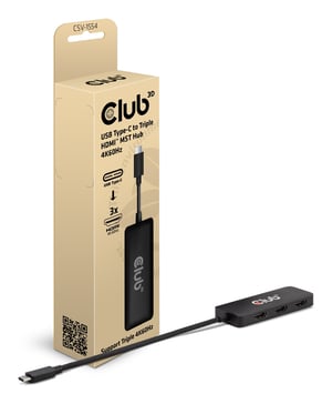 CLUB3D CSV-1554 huby i koncentratory USB Type-C Czarny