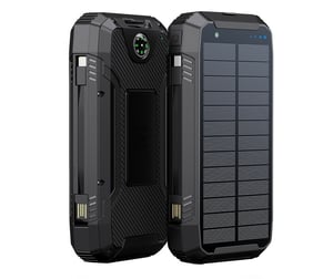 PowerNeed S20000Q ładowarka do urządzeń przenośnych Uniwersalne Czarny Lightning, Słoneczny, USB Bezprzewodowe ładowanie Szybkie ładowanie Zewnętrzna