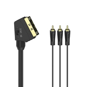 Hama 00205156 SCART Cable, 1.5 m, 3 x RCA, Black