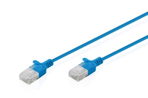 Digitus CAT 6 U-UTP Slim-korskopplingskabel, 1 m, blå