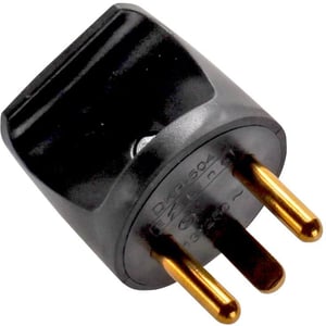 Microconnect Power Plug (round), Black adapter wtyczek zasilających Typ K (DK) Czarny
