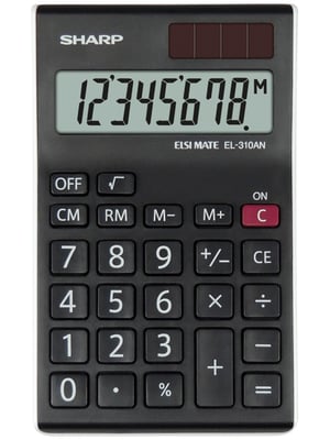 Sharp EL-310AN skrivbordsräknare Räknarens display Svart, Vit