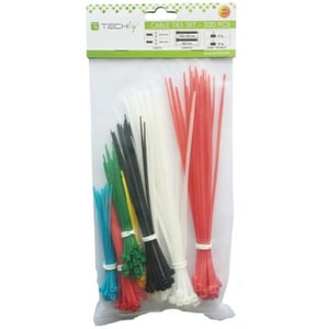 Techly 306479 Kabelbinder Kabelbinder mit Perlen Nylon Mehrfarbig 100 Stück