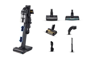 Samsung VS20C9554TK Upright Vacuum Cleaner, Battery-Powered, Dry, Cyclonic, Bagless, 0.8 L, 580 W, Black