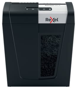 Rexel Secure MC4 dokumentförstörare, mikroskärning, 55 dB, svart, silver