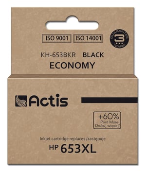 Actis Tusz KH-653BKR do drukarki HP, zamiennik HP 653XL 3YM75AE; Premium; 20ml; 575 stron; czarny