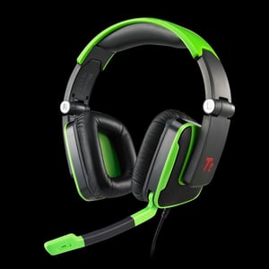 Tt eSPORTS Console One Headset, trådbundet, huvudband, gaming, svart, grönt