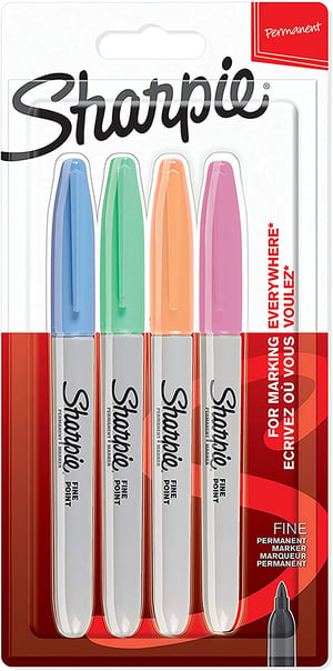 Sharpie 2065402 marker permanentny Fibre tip Niebieski, Zielony, Pomarańczowy, Różowy 4 szt.