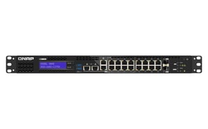 QNAP QGD-1602-C3758-16G Managed L2 2.5G Ethernet (100/1000/2500) Network Switch, Black, Gray